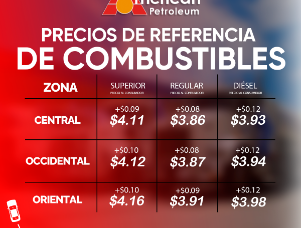 Precios de referencia del combustible en El Salvador, vigentes del 06 al 19 de febrero de 2024.